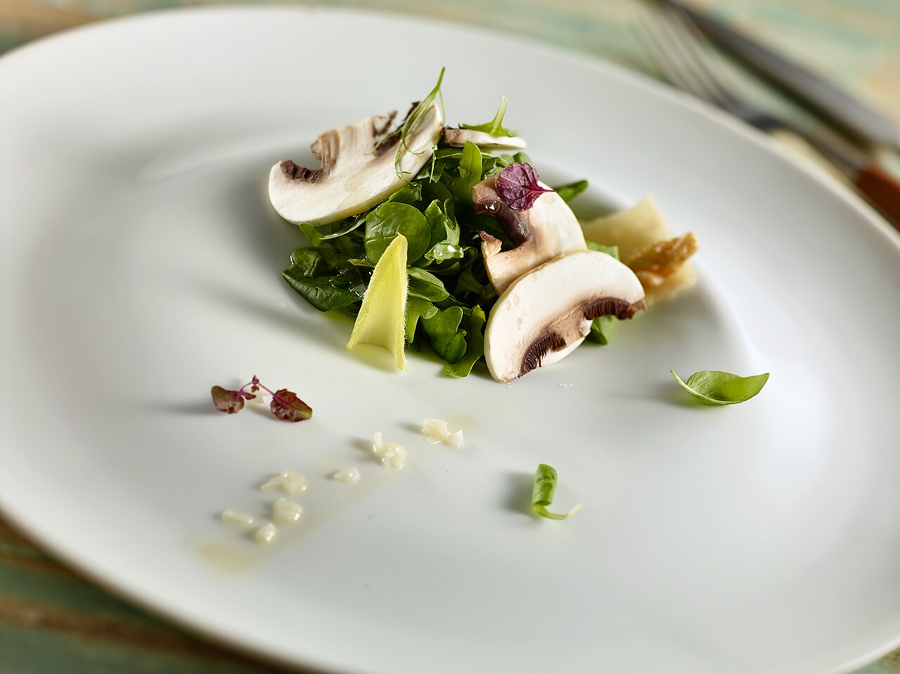 ENSALADA DE BERROS Y CHAMPIÑONES