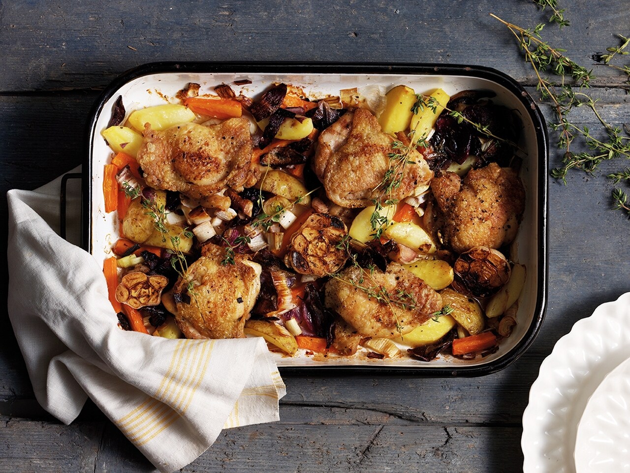 Pollo Al Horno Con Tubérculos