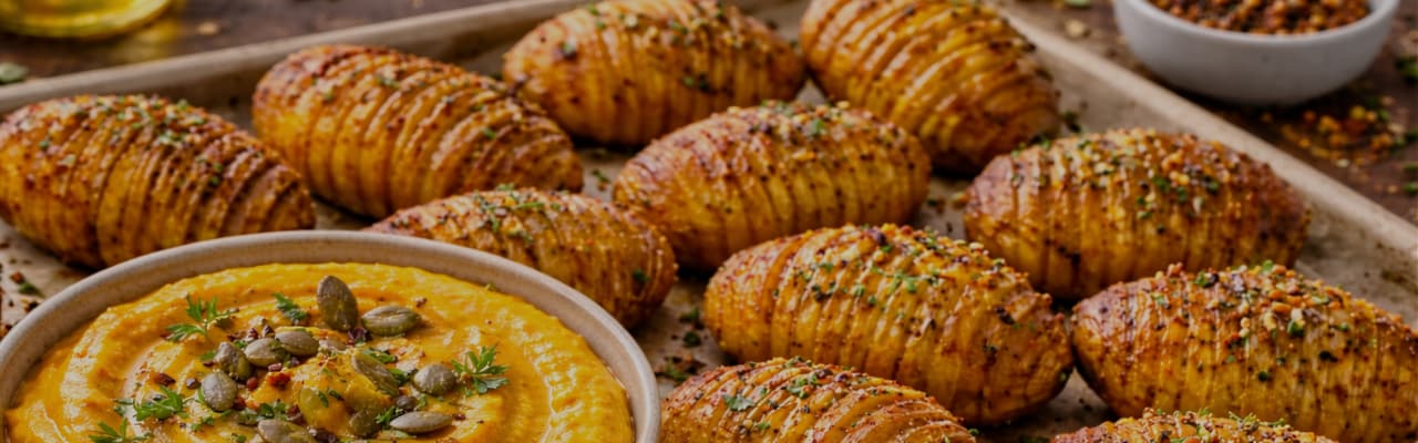 AEM Header - Header_Fächerkartoffeln mit Kürbisdip