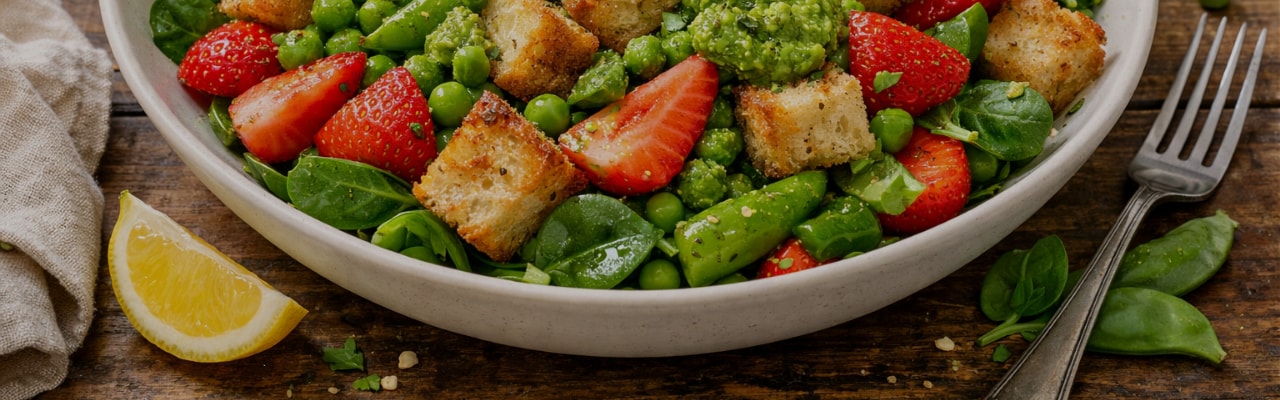 AEM Header - Header_Brotsalat mit Erdbeeren und Erbsen