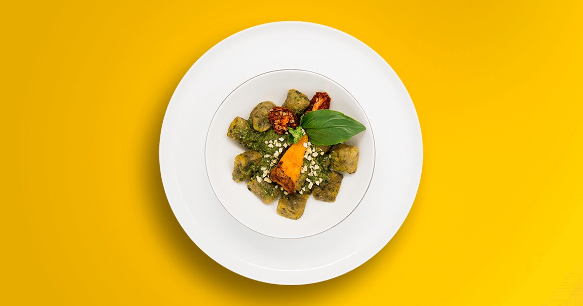 Pumpkin Gnocchi with Hazelnut Pesto