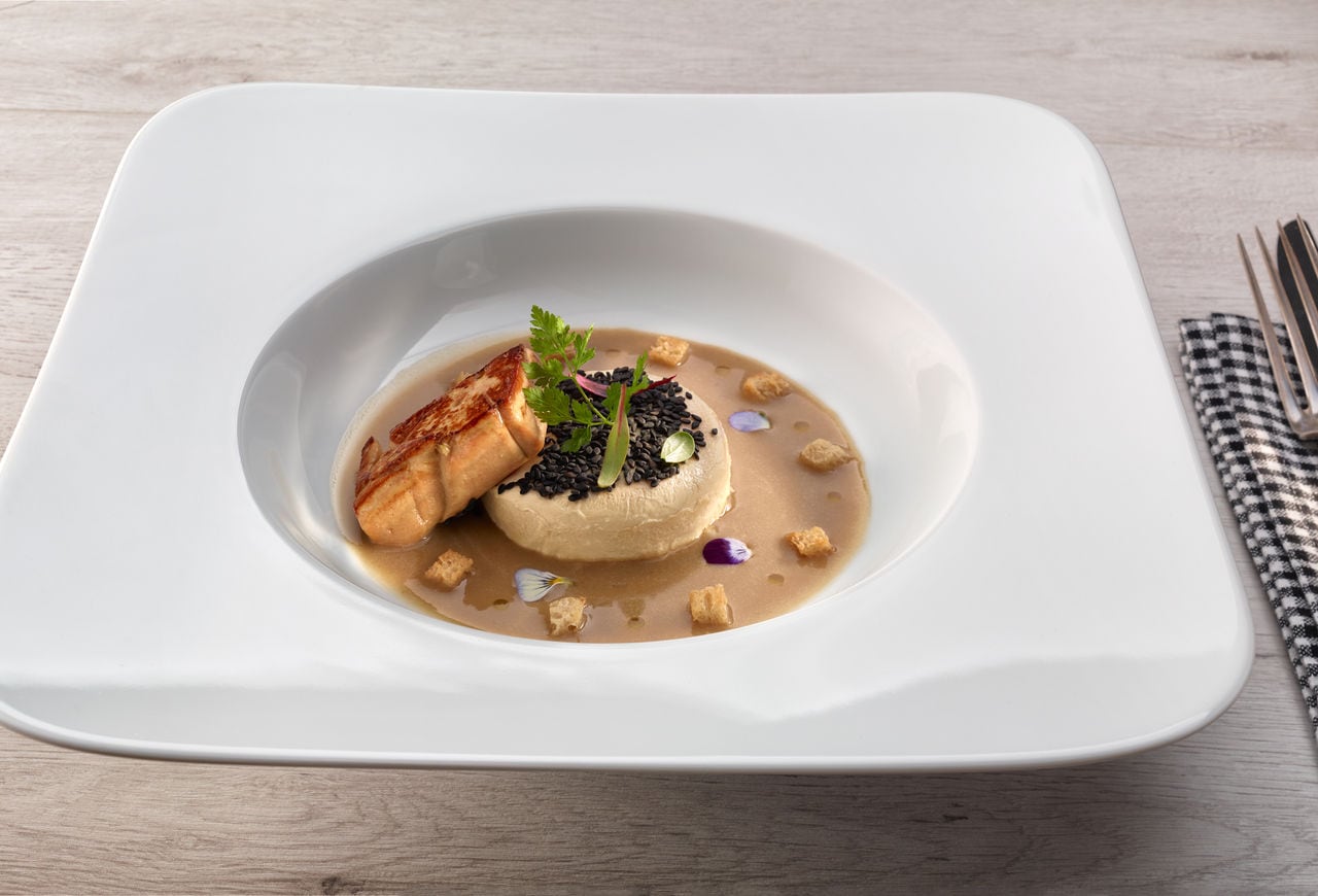 Sopa de lentejas con foie gras