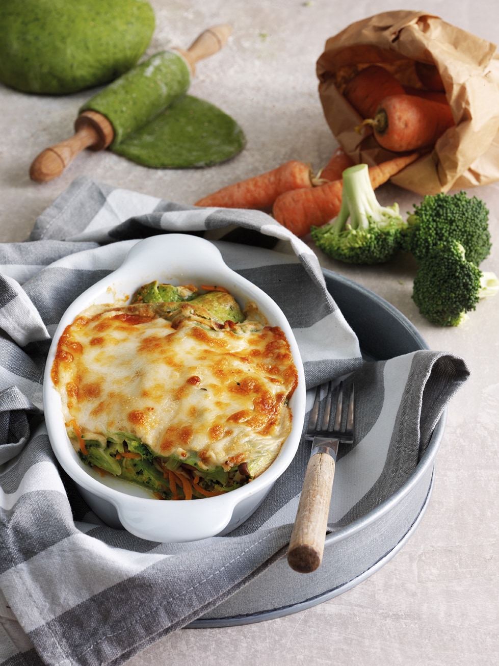 Lasaña De Vegetales Con Queso Crema Al Wok