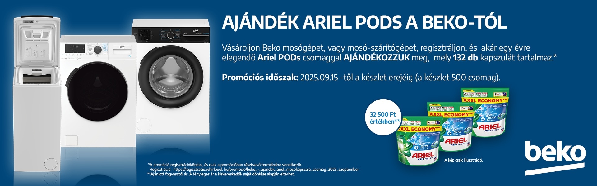 Beko mosógép Ariel ráadás