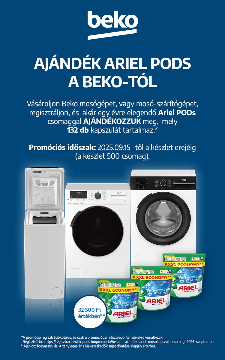 Beko mosógép 132 Ariel PODs ráadással