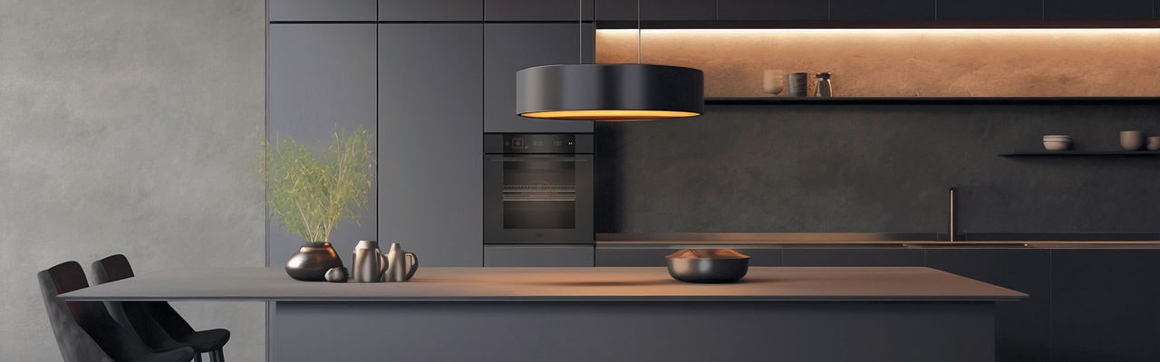 Cucina con elettrodomestici Midnight di Beko