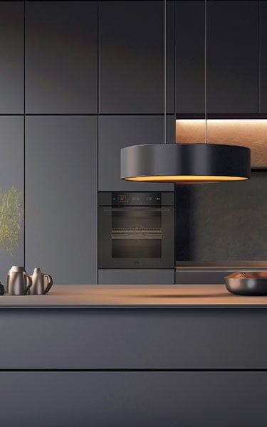 Cucina con elettrodomestici Midnight di Beko
