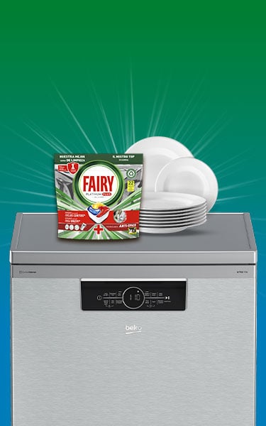Acquista una lavastoviglie Beko, in omaggio per te 1 anno di pulizia fairy