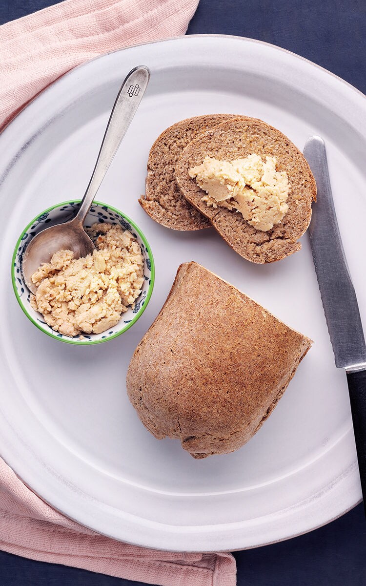 Toasted Rye Bread with Peanut Butter