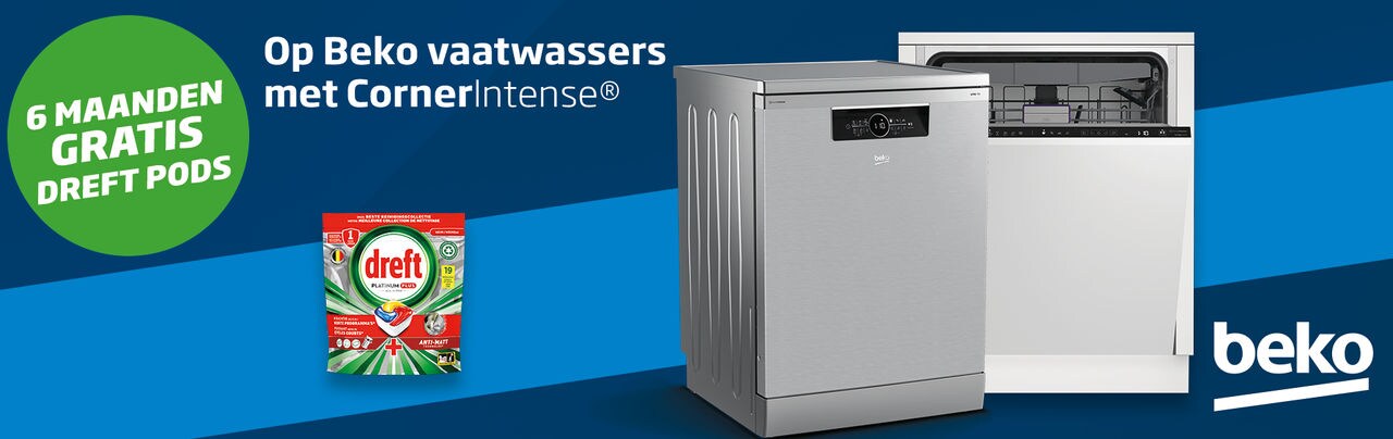 Beko wasmachines met Aquatech en Autodose - Nu met 6 maanden Ariel wasmiddel en Lenor wasverzachter gratis 