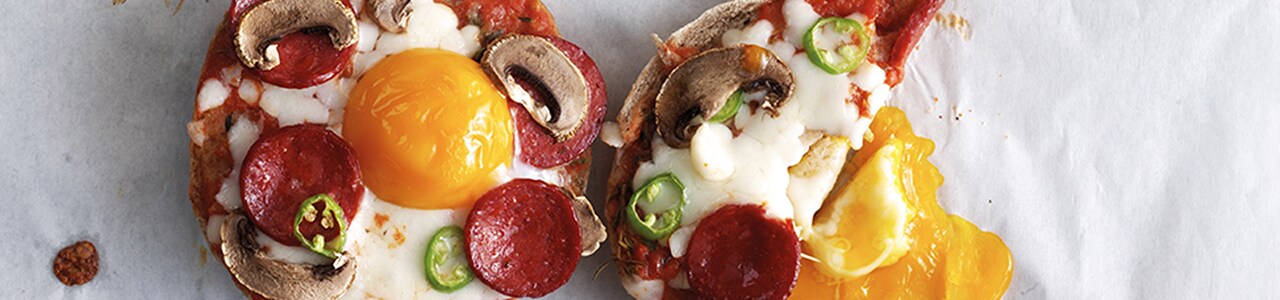 Caprese Avocado Breakfast Pizza with Bagel