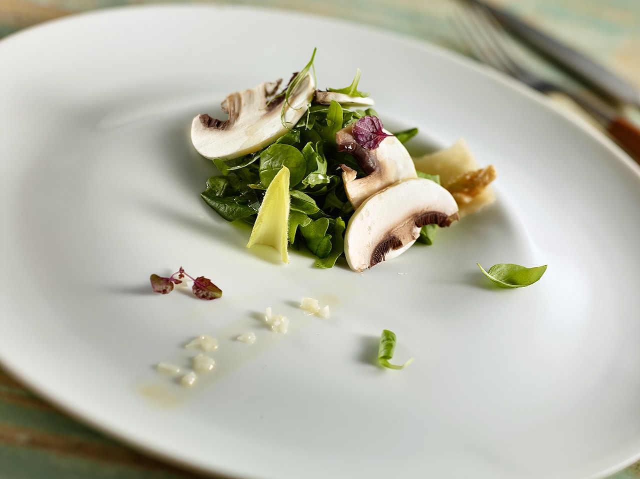 ENSALADA DE BERROS Y CHAMPIÑONES