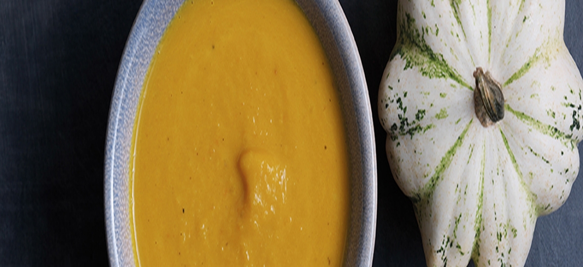 Cold Pumpkin and Orange Soup with Turmeric