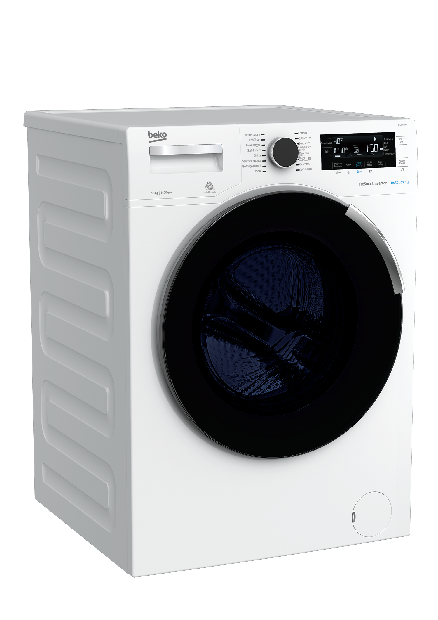 Front Load Autodose Washing Machine (10 kg, 1400 rpm) BFL103ADW BEKO