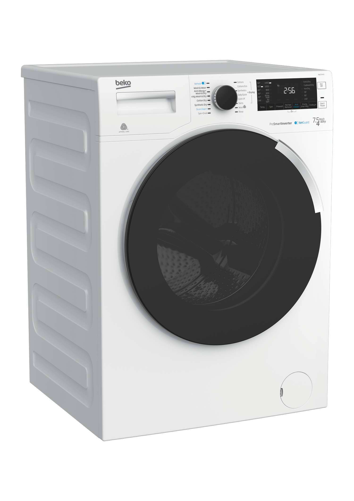Freestanding Washer Dryer 7.5 kg 4 kg 1400 rpm BWD7541IG BEKO