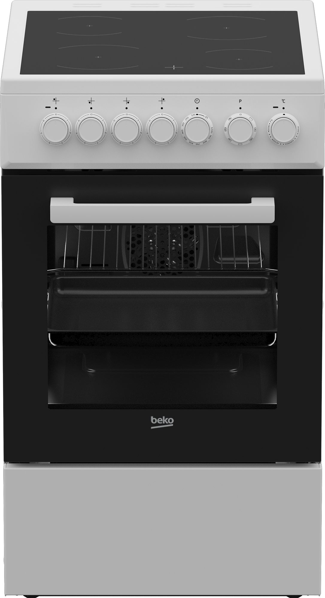 Standherd Mit Ceranfeld 50 Cm Breite FSM57100GW | 50 cm Breite / 60 cm Tiefe 3D Kochen Standherd | BEKO