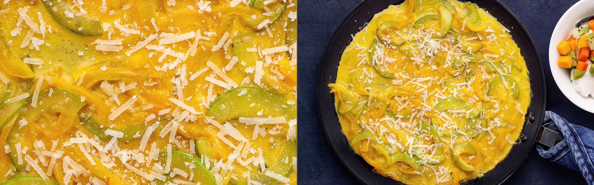 Buntes Omelett Tropischer Obstsalat