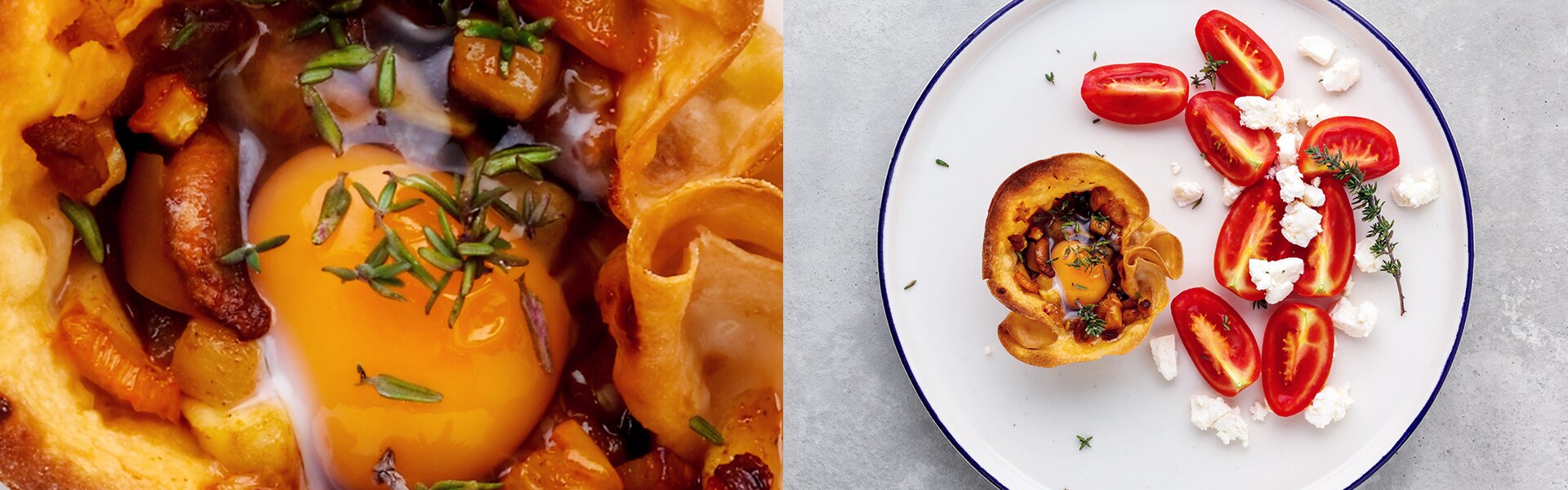 Vegetable Amulet Pastry & Tomato Salad