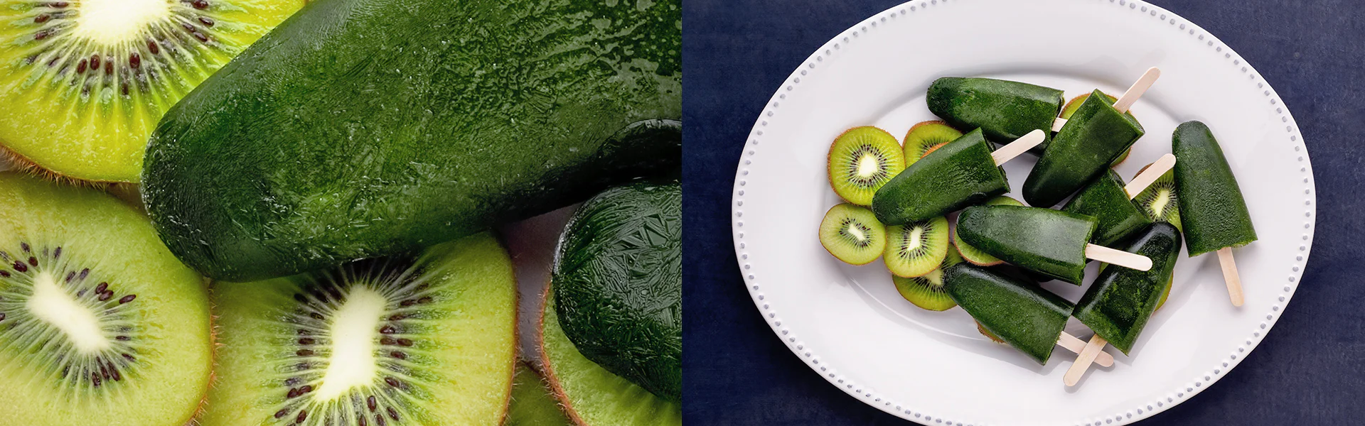 Kiwi and Spinach Ice Pop