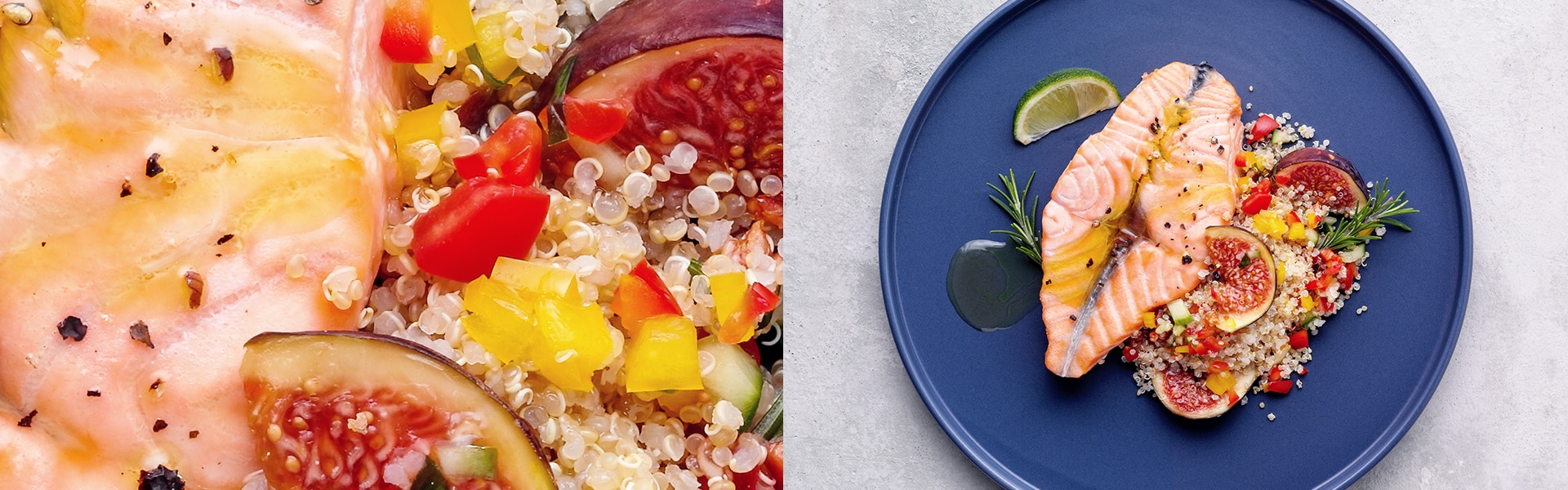Steamed Salmon with Quinoa Salad