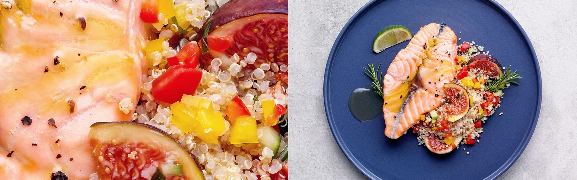 Steamed Salmon with Quinoa Salad
