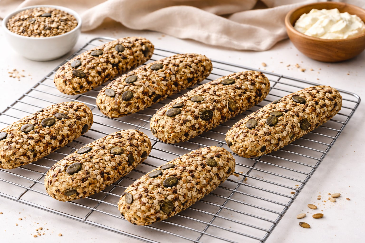 Quark Haferstangen mit Kernen