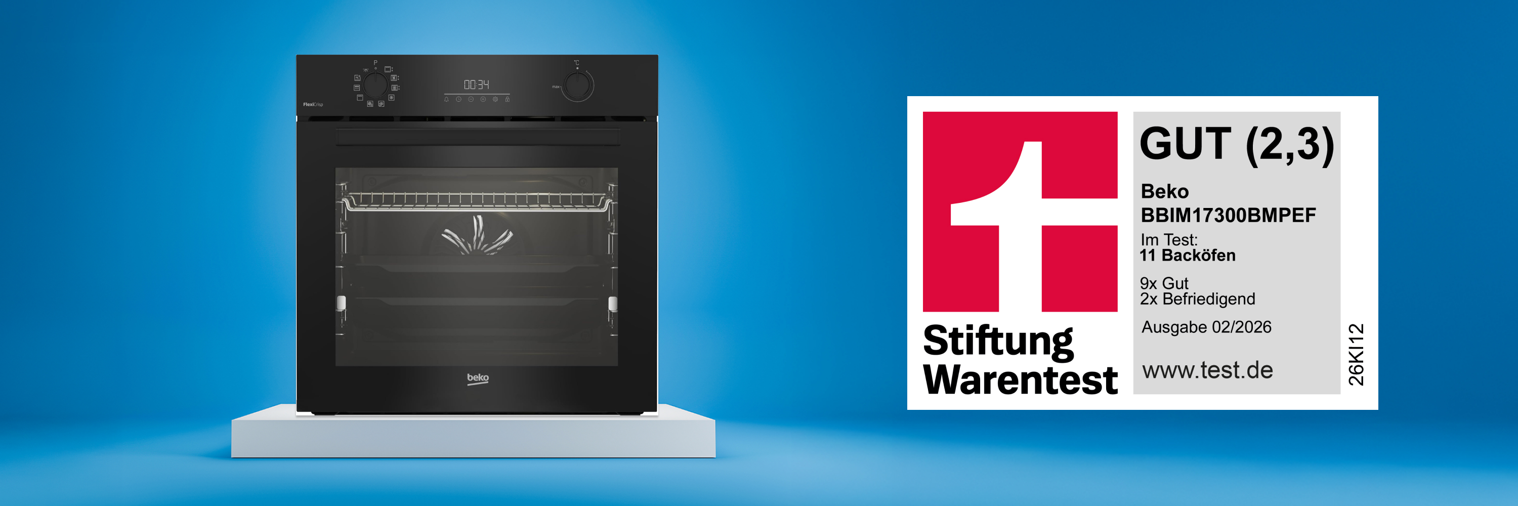 Beko-Einbaubackofen überzeugt im Backofen-Vergleichstest der Stiftung Warentest als Preistipp