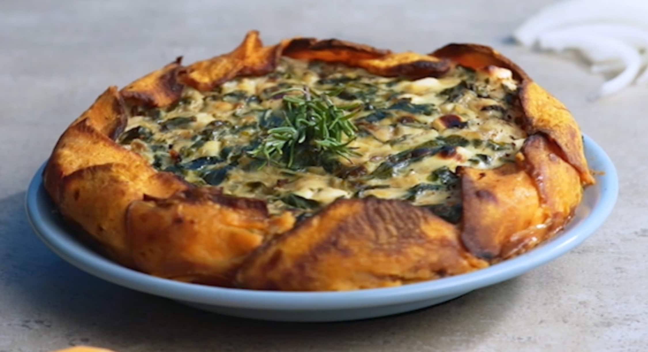 Torta Salata di Patate Dolci e Spinaci