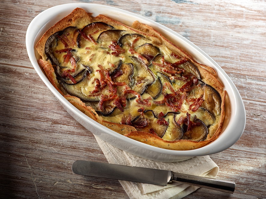 Pastel de berenjena y queso de cabra