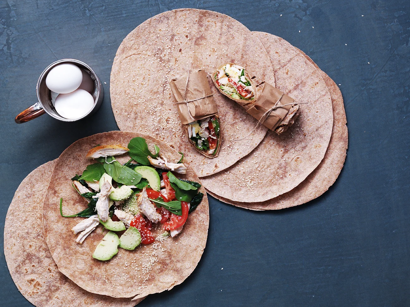 Wrap de pollo y espinacas