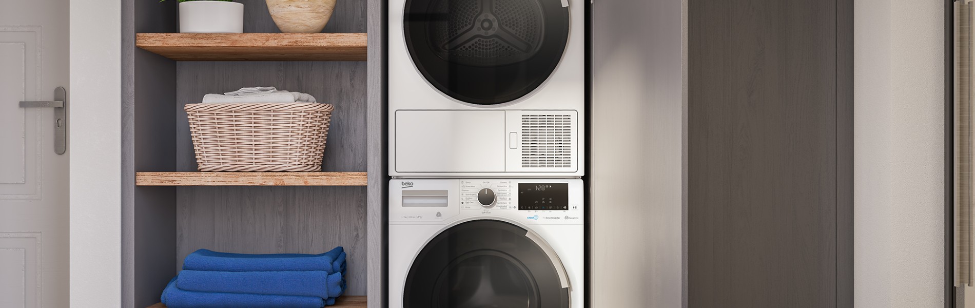 ¿Cómo poner una secadora encima de la lavadora?
