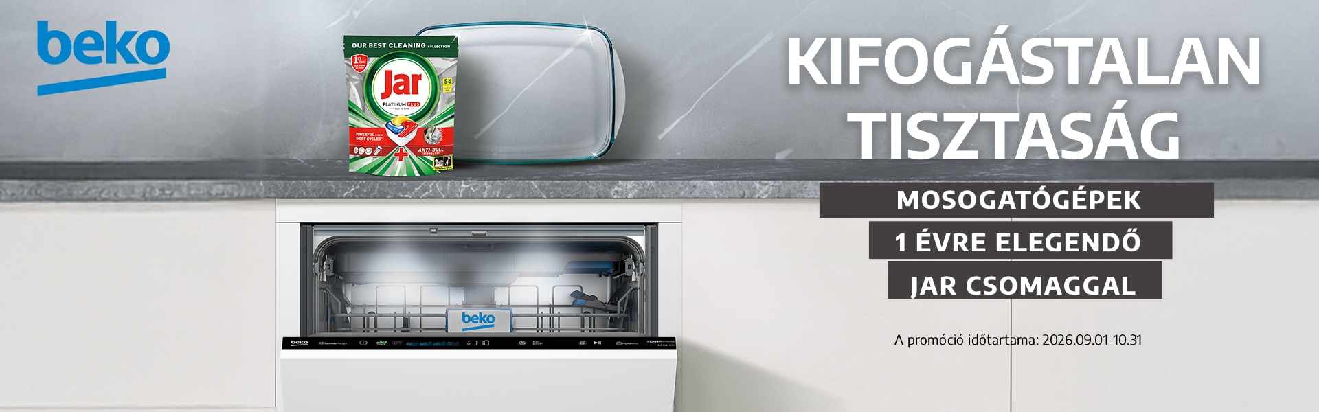 Beko mosogatógép 216 db Jar Platinum Plus kapszula ajándékkal