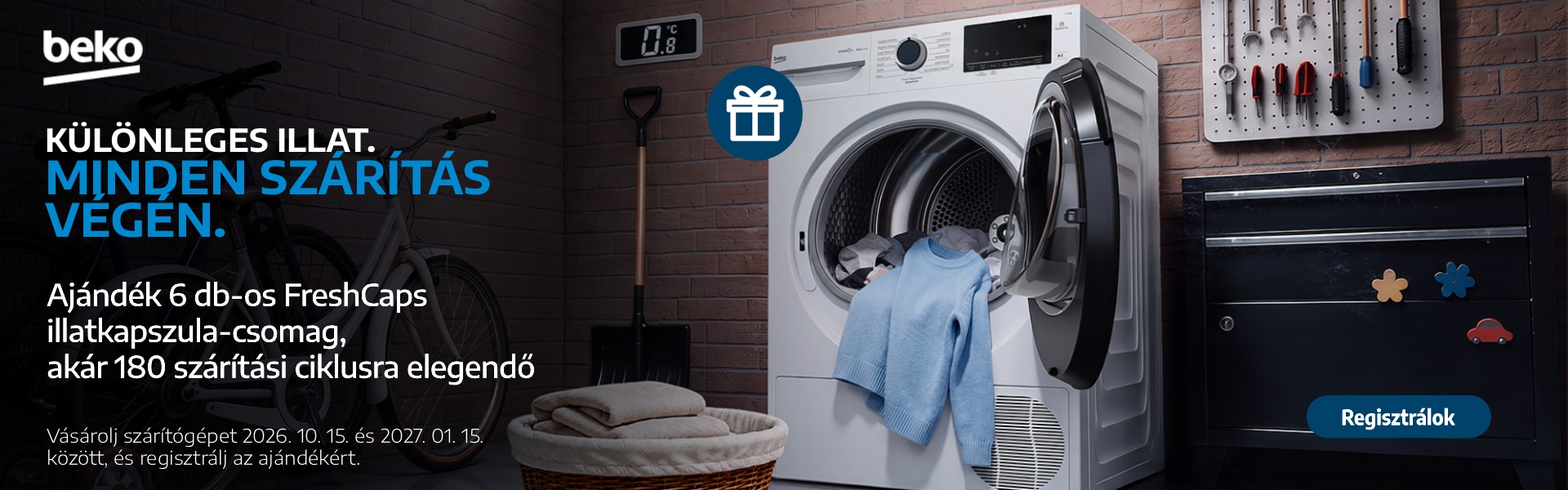 Beko szárítógép promóció – ajándék FreshCaps illatkapszulák akár 180 szárítási ciklusra
