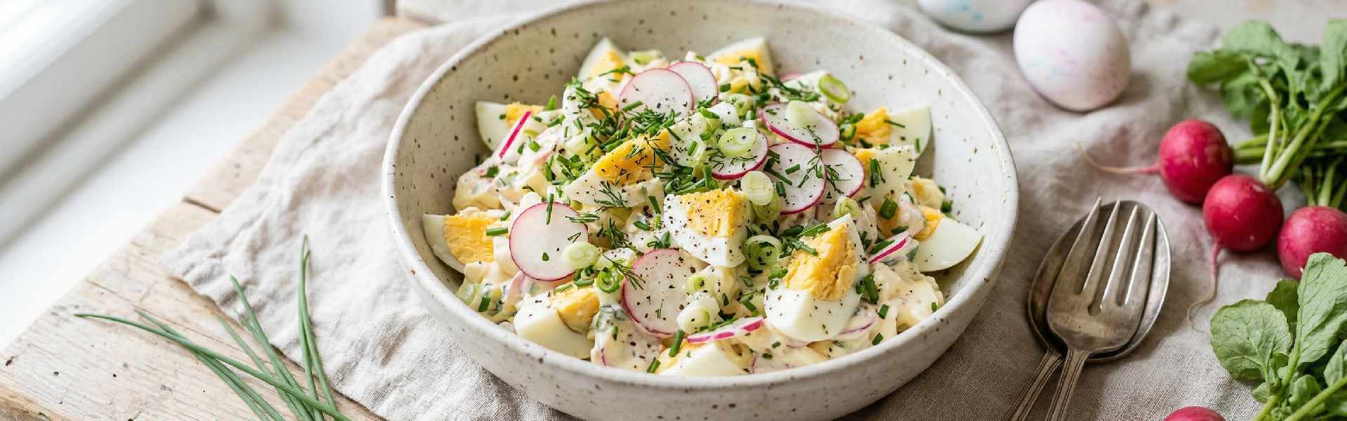Tormás tojássaláta retekkel és újhagymával Tormás tojássaláta retekkel és újhagymával