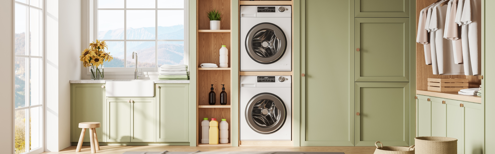 Masina de spalat si uscator suprapuse: care sunt avantajele si cum alegi un suport pentru suprapunere?