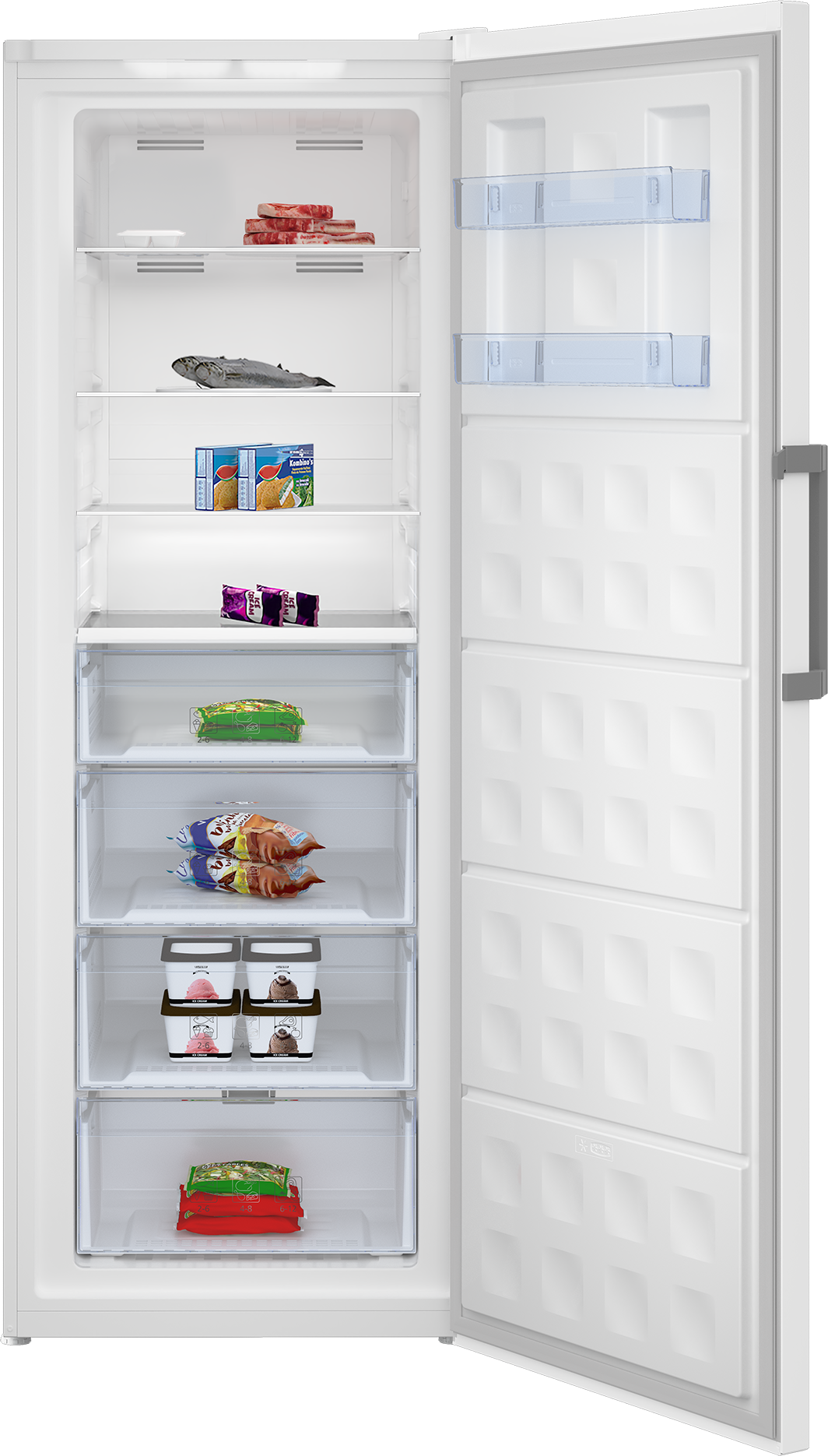 white fridge open