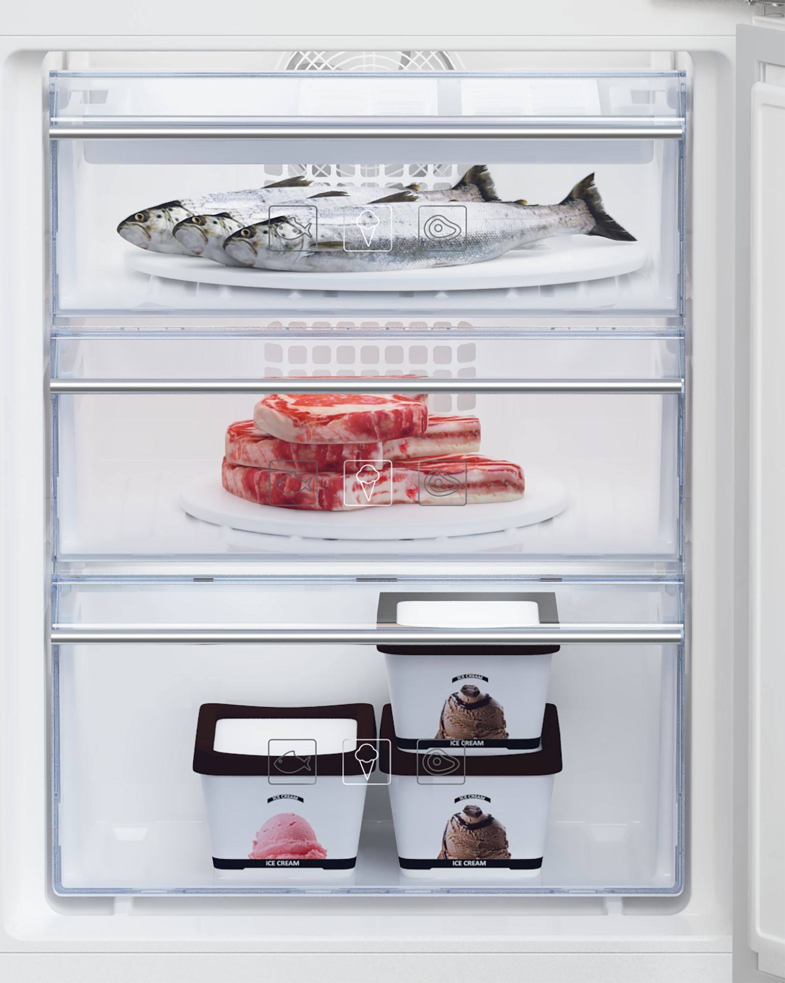 54 cm No-frost Combi bottom Geïntegreerde koelvries combinaties ...