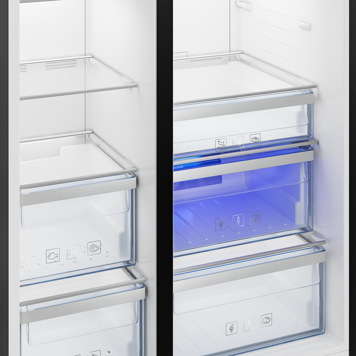 Fridge Freezer (Side by Side, 91 cm) GN163130ZGB BEKO