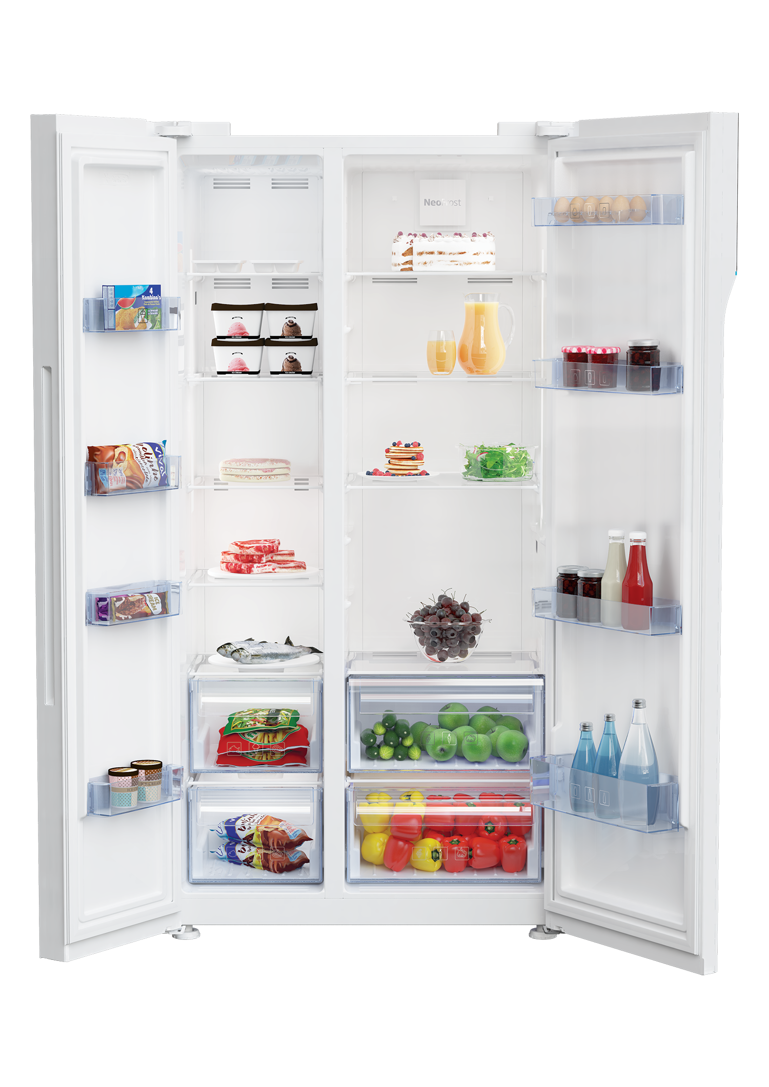 Fridge Freezer (Side by Side, 91 cm) RASFLE72W BEKO