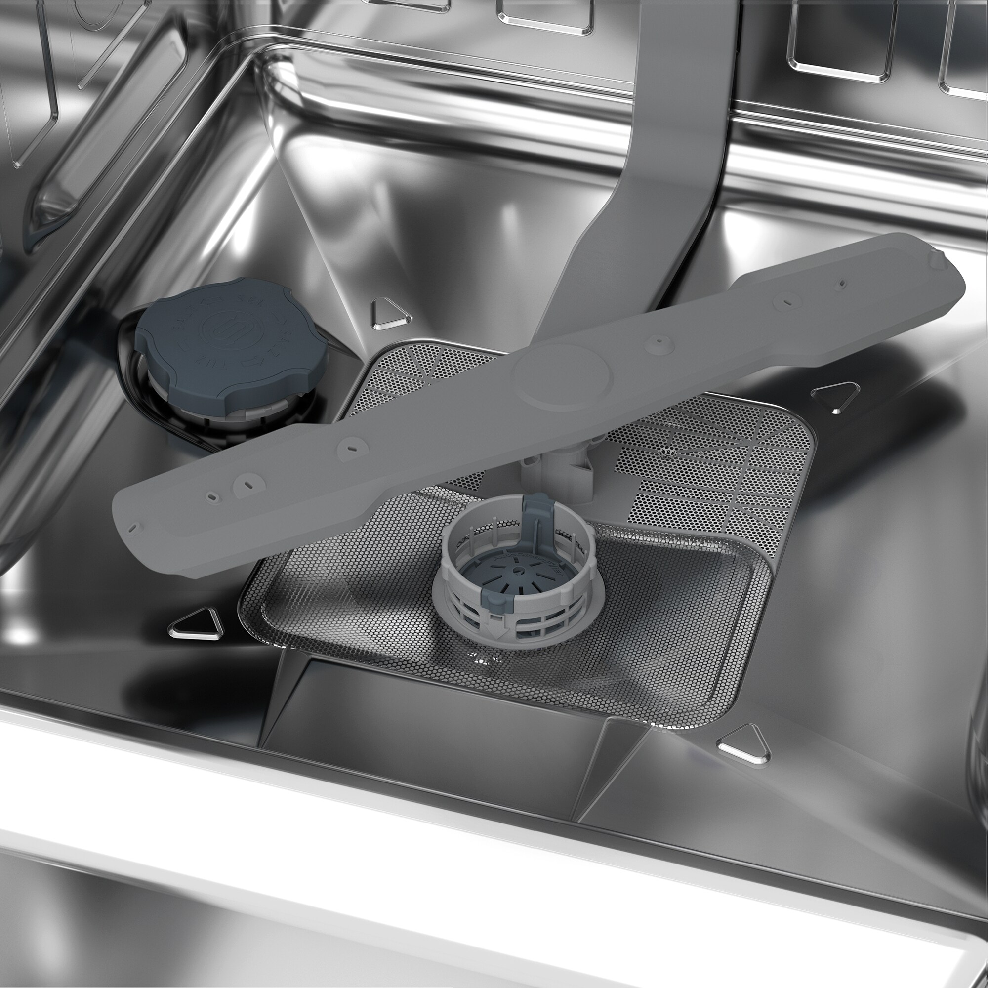 silver freestanding dishwasher