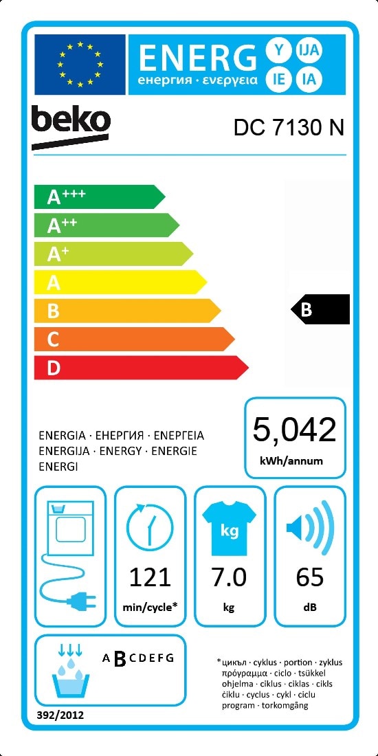 kg) N BEKO 7130 7 | Trockner DC (Kondenstrockner, |