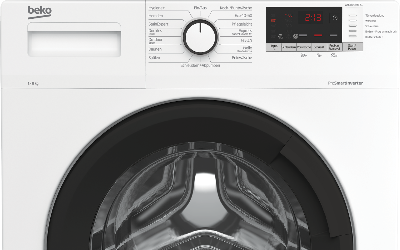 Freistehende Waschmaschine (8 kg, 1400 U-Min) | WML81434NPS1 | BEKO