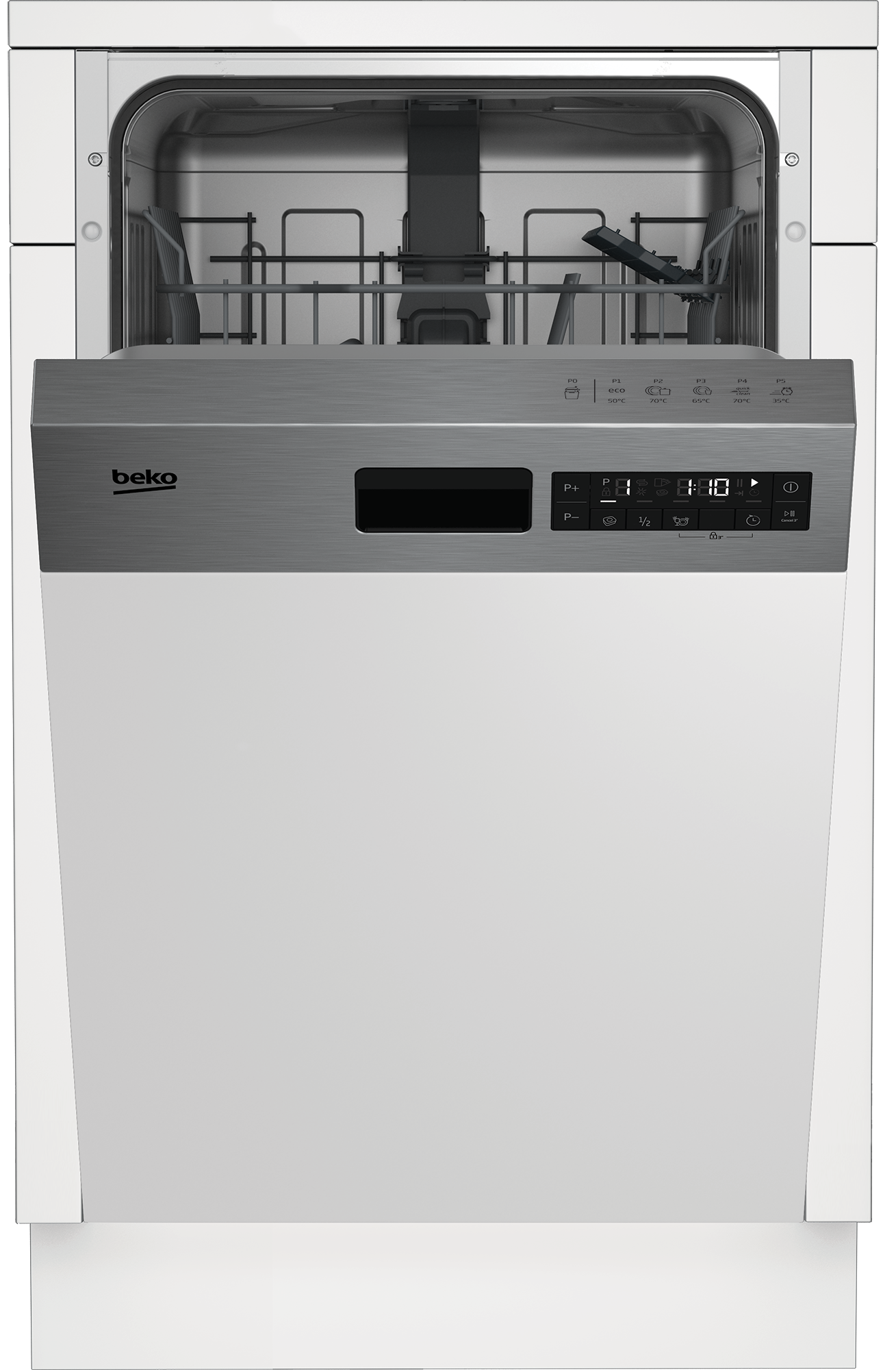Lavastoviglie Beko DSN28640 (DSN6634FX2) Da Incasso Parziale, 60 Cm, 16 Coperti, DeepWash, Motore ProSmart, Acciaio Inox