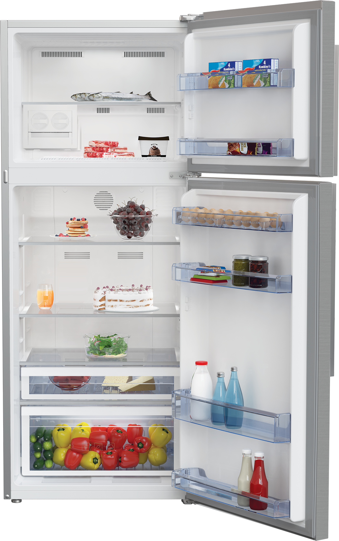 Fridge Freezer (Freezer Top, 74 cm) | RDNE630K2VXP | BEKO