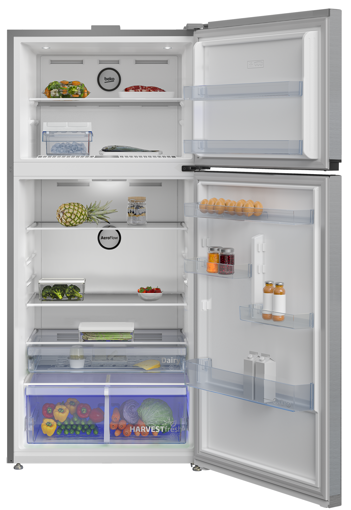 RDNE850XS | Fridge Freezer (Freezer Top, 83.2 cm) | BEKO