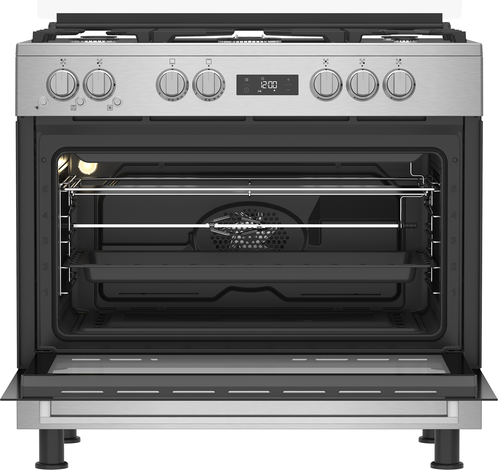 Freestanding Cooker (Fanassisted Gas, 90 cm) GGR 15325 FX NS BEKO