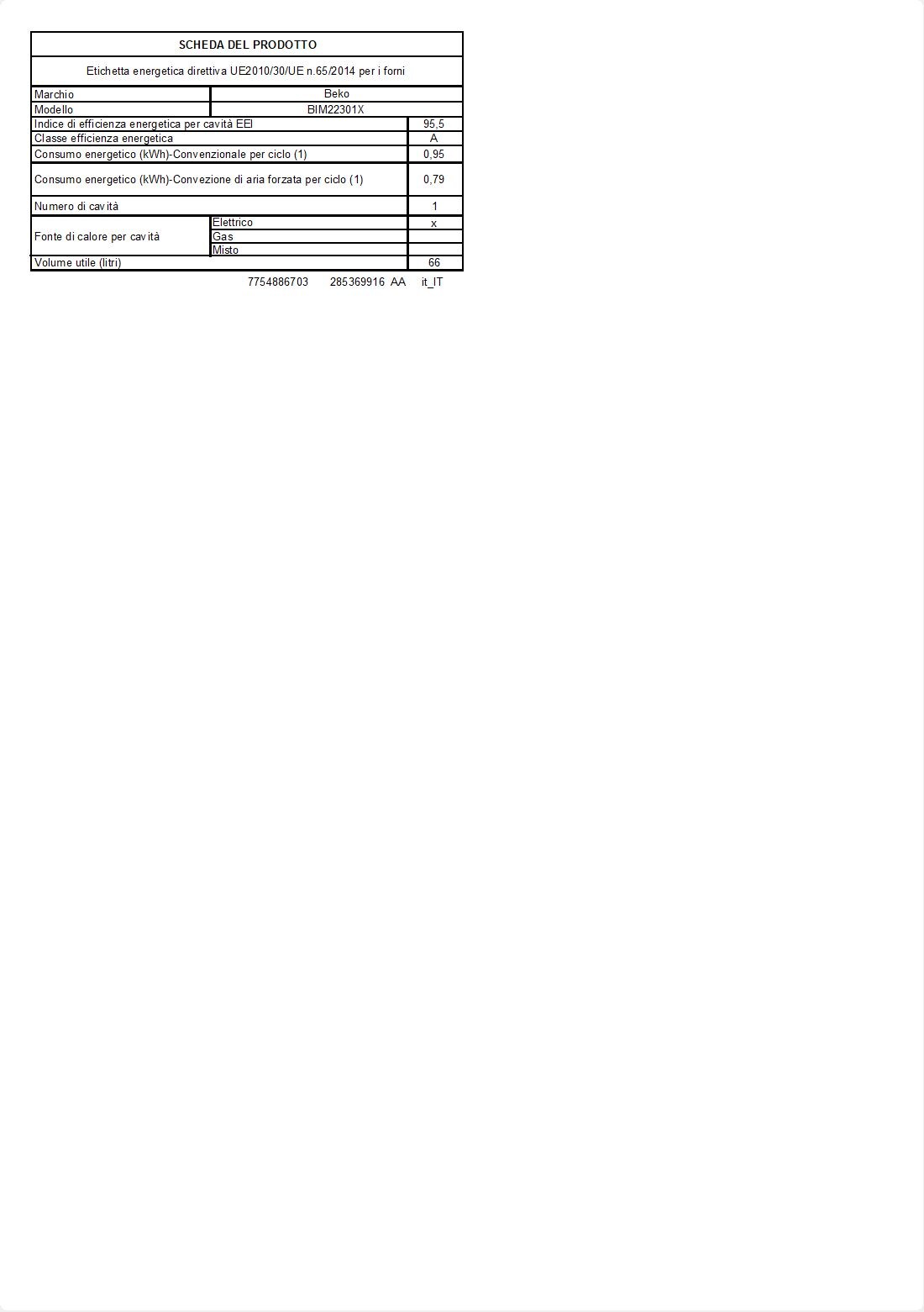 Forno Multi-Funzione, 8 Funzioni, 66 L | BIM22301X | BEKO