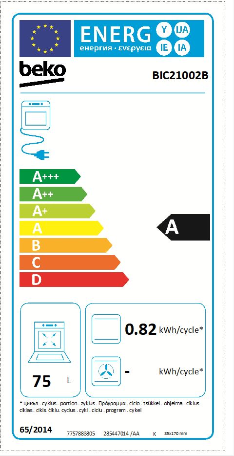 Forno Statico con Ventilazione Tangenziale, 75 L | BIC21002B | BEKO