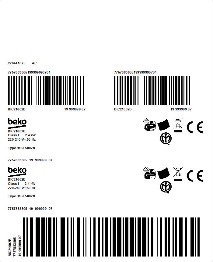 Forno Statico con Ventilazione Tangenziale, 75 L | BIC21002B | BEKO
