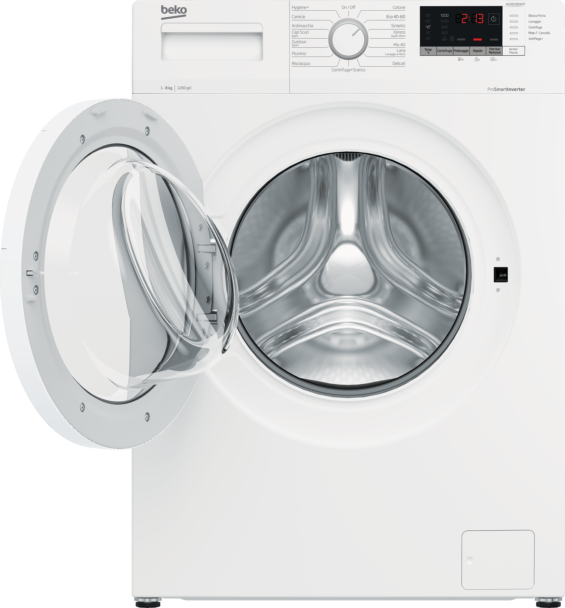 Beko WUX81282WI/IT - Lavatrice da 8 kg, Classe A, 1200 giri